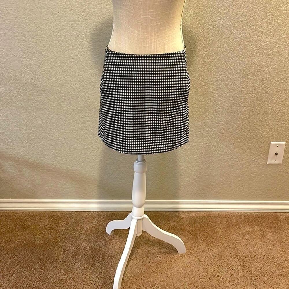 Urban Outfitters Black White Checkered Mini Skirt SMALL Festival Preppy Academia